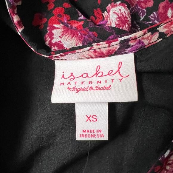 Isabel Maternity Floral Print Button Chiffon Woven Lined Blouse - XS - NWT - Picture 2 of 8
